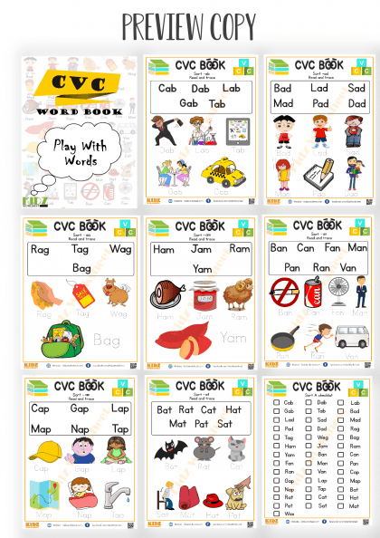 Letter A CVC Words Printable Worksheet